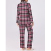image:imageEkouaer Womens Pajamas Set 2 Piece Button Down Pjs Soft Long Sleeve Top and Pants Sleepwear Set Lounge SetsBblack Red Plaid