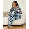 image:imageEkouaer Womens Pajamas Set 2 Piece Button Down Pjs Soft Long Sleeve Top and Pants Sleepwear Set Lounge SetsBblue Plaid