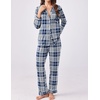 image:imageEkouaer Womens Pajamas Set 2 Piece Button Down Pjs Soft Long Sleeve Top and Pants Sleepwear Set Lounge SetsBdeep Blue Plaid
