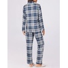image:imageEkouaer Womens Pajamas Set 2 Piece Button Down Pjs Soft Long Sleeve Top and Pants Sleepwear Set Lounge SetsBdeep Blue Plaid