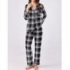 image:imageEkouaer Womens Pajamas Set 2 Piece Button Down Pjs Soft Long Sleeve Top and Pants Sleepwear Set Lounge SetsBgrey Plaid