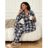 image:imageEkouaer Womens Pajamas Set 2 Piece Button Down Pjs Soft Long Sleeve Top and Pants Sleepwear Set Lounge SetsBgrey Plaid