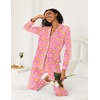 image:imageEkouaer Womens Pajamas Set 2 Piece Button Down Pjs Soft Long Sleeve Top and Pants Sleepwear Set Lounge SetsBig Pink Flowers