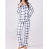 image:imageEkouaer Womens Pajamas Set 2 Piece Button Down Pjs Soft Long Sleeve Top and Pants Sleepwear Set Lounge SetsBlight Blue Plaid