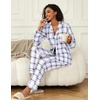 image:imageEkouaer Womens Pajamas Set 2 Piece Button Down Pjs Soft Long Sleeve Top and Pants Sleepwear Set Lounge SetsBlight Blue Plaid