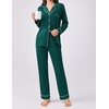 image:imageEkouaer Womens Pajamas Set 2 Piece Button Down Pjs Soft Long Sleeve Top and Pants Sleepwear Set Lounge SetsBlue Green