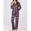 image:imageEkouaer Womens Pajamas Set 2 Piece Button Down Pjs Soft Long Sleeve Top and Pants Sleepwear Set Lounge SetsBred Green Plaid