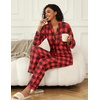 image:imageEkouaer Womens Pajamas Set 2 Piece Button Down Pjs Soft Long Sleeve Top and Pants Sleepwear Set Lounge SetsBred Plaid