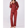 image:imageEkouaer Womens Pajamas Set 2 Piece Button Down Pjs Soft Long Sleeve Top and Pants Sleepwear Set Lounge SetsBred Plaid