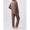 image:imageEkouaer Womens Pajamas Set 2 Piece Button Down Pjs Soft Long Sleeve Top and Pants Sleepwear Set Lounge SetsBrown