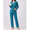 image:imageEkouaer Womens Pajamas Set 2 Piece Button Down Pjs Soft Long Sleeve Top and Pants Sleepwear Set Lounge SetsDeep Lake Blue