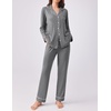 image:imageEkouaer Womens Pajamas Set 2 Piece Button Down Pjs Soft Long Sleeve Top and Pants Sleepwear Set Lounge SetsGrey