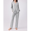 image:imageEkouaer Womens Pajamas Set 2 Piece Button Down Pjs Soft Long Sleeve Top and Pants Sleepwear Set Lounge SetsLight Grey