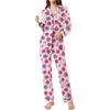 image:imageEkouaer Womens Pajamas Set 2 Piece Button Down Pjs Soft Long Sleeve Top and Pants Sleepwear Set Lounge SetsPanting Rose