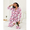 image:imageEkouaer Womens Pajamas Set 2 Piece Button Down Pjs Soft Long Sleeve Top and Pants Sleepwear Set Lounge SetsPanting Rose