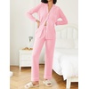 image:imageEkouaer Womens Pajamas Set 2 Piece Button Down Pjs Soft Long Sleeve Top and Pants Sleepwear Set Lounge SetsPink