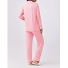 image:imageEkouaer Womens Pajamas Set 2 Piece Button Down Pjs Soft Long Sleeve Top and Pants Sleepwear Set Lounge SetsPink