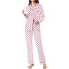 image:imageEkouaer Womens Pajamas Set 2 Piece Button Down Pjs Soft Long Sleeve Top and Pants Sleepwear Set Lounge SetsSmall Red Flowers