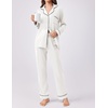 image:imageEkouaer Womens Pajamas Set 2 Piece Button Down Pjs Soft Long Sleeve Top and Pants Sleepwear Set Lounge SetsWhite