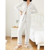 image:imageEkouaer Womens Pajamas Set 2 Piece Button Down Pjs Soft Long Sleeve Top and Pants Sleepwear Set Lounge SetsWhite