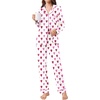 image:imageEkouaer Womens Pajamas Set 2 Piece Button Down Pjs Soft Long Sleeve Top and Pants Sleepwear Set Lounge SetsWhite Hearts