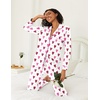 image:imageEkouaer Womens Pajamas Set 2 Piece Button Down Pjs Soft Long Sleeve Top and Pants Sleepwear Set Lounge SetsWhite Hearts