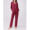 image:imageEkouaer Womens Pajamas Set 2 Piece Button Down Pjs Soft Long Sleeve Top and Pants Sleepwear Set Lounge SetsWine Red