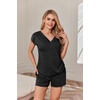 image:imageEkouaer Womens Pajamas Short Sleeve Summer Pj Set V Neck 2 Piece Loungewear Sleepwear SXXL