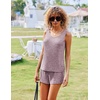 image:imageEkouaer Womens Pajamas Sleeveless V Neck Pjs Set Ribbed Knit Summer Loungewear Sleepwear SXXL