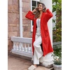 image:imageEkouaer Womens Robe Long Soft Lapel Plush Robes Warm Fuzzy Bathrobes Midlength Comfy Sleepwear Red M