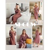 image:imageEkouaer Womens Robe Long Waffle Knit Bathrobe Lightweight Soft Kimono Robes Loungewear SXXLBig Wafflegray Purple