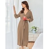 image:imageEkouaer Womens Robe Long Waffle Knit Bathrobe Lightweight Soft Kimono Robes Loungewear SXXLBig Wafflekhaki
