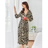 image:imageEkouaer Womens Robe Long Waffle Knit Bathrobe Lightweight Soft Kimono Robes Loungewear SXXLBig Waffleleopard