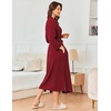 image:imageEkouaer Womens Robe Long Waffle Knit Bathrobe Lightweight Soft Kimono Robes Loungewear SXXLBig Wafflewine Red