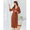image:imageEkouaer Womens Robe Long Waffle Knit Bathrobe Lightweight Soft Kimono Robes Loungewear SXXLCaramel Colour