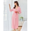 image:imageEkouaer Womens Robe Long Waffle Knit Bathrobe Lightweight Soft Kimono Robes Loungewear SXXLLight Pink