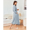 image:imageEkouaer Womens Robe Long Waffle Knit Bathrobe Lightweight Soft Kimono Robes Loungewear SXXLSmall Wafflelight Blue