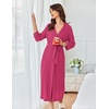 image:imageEkouaer Womens Robe Long Waffle Knit Bathrobe Lightweight Soft Kimono Robes Loungewear SXXLSmall Wafflerose