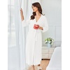 image:imageEkouaer Womens Robe Long Waffle Knit Bathrobe Lightweight Soft Kimono Robes Loungewear SXXLSmall Wafflewhite