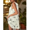 image:imageEkouaer Womens Satin Silk Nightgown V Neck Sexy Nightdress Tank Sleeveless Sleepshirt Lace Sleep Dress Nightwear SXXXLBeige Flowers