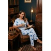 image:imageEkouaer Womens Satin Silky Pajama Set Short Sleeve Shirt with Long Pajama Pant Set Soft PJ LoungewearBoho Elephant