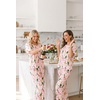 image:imageEkouaer Womens Satin Silky Pajama Set Short Sleeve Shirt with Long Pajama Pant Set Soft PJ LoungewearChampagne Cherry