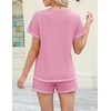 image:imageEkouaer Womens Shorts Set Summer Outfits Short Sleeve Lounge Set 2 Pieces Soft Sleepwear Pajamas Set with Pockets