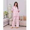 image:imageEkouaer Womens Silk Pajamas for Womens Sets Satin Pjs 2 Piece Button Up Loungewear Short Sleeve Soft Sleepwear with PocketsPink Bow
