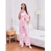 image:imageEkouaer Womens Silk Pajamas for Womens Sets Satin Pjs 2 Piece Button Up Loungewear Short Sleeve Soft Sleepwear with PocketsPink Bowmini