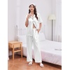 image:imageEkouaer Womens Silk Pajamas for Womens Sets Satin Pjs 2 Piece Button Up Loungewear Short Sleeve Soft Sleepwear with PocketsWhite