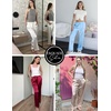 image:imageEkouaer Womens Silk Satin Pajama Pants Casual Comfy Sleep Pants Pocketed Elastic Waist Wide Leg Pj Bottoms with Lace TrimWhite