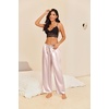image:imageEkouaer Womens Silk Satin Pajama Pants Casual Loose Lounge Pants Drawstring Elastic Waist Wide Leg Pj Bottoms with PocketsChampagne