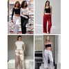 image:imageEkouaer Womens Silk Satin Pajama Pants Casual Loose Lounge Pants Drawstring Elastic Waist Wide Leg Pj Bottoms with PocketsDeep Green