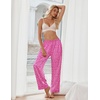 image:imageEkouaer Womens Silk Satin Pajama Pants Soft Loose Lounge Pants Lightweight Elastic Waist Wide Leg Pj Bottoms with PocketsRose Leopard